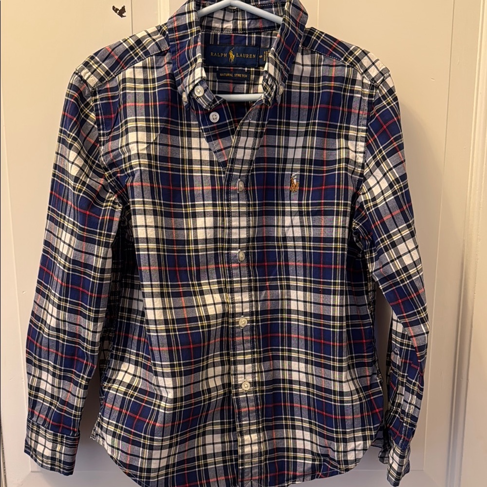 Ralph Lauren Kids Plaid Shirt - Blue and White